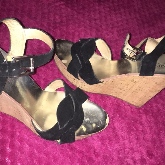 MIchael Kors Black suede & cork wedges - Picture 4 of 6